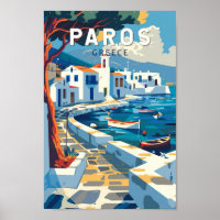 Paros Grèce Travel Art Vintage