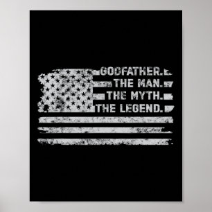 Poster Parrain L'Homme Mythe Légende Fête des pères Améri