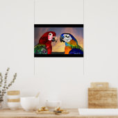 POSTER PARROS HYPER / ARBRE ROUGE ET BLEU (Cuisine)