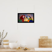 POSTER PARROS HYPER / ARBRE ROUGE ET BLEU (Cuisine)