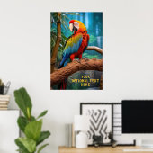 Poster Parrot coloré texte facultatif (Bureau à domicile)