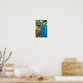 Poster Parrot Macaw Oiseau Jaune Et Bleu (Cuisine)