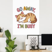 Poster Pars, je suis occupé (Bureau à domicile)