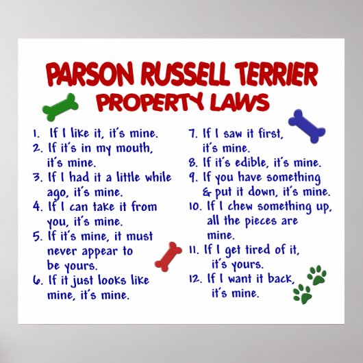 POSTER PARSON RUSSELL TERRIER PL2 (Devant)