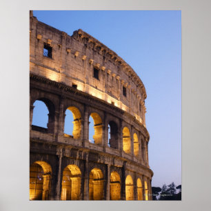 Poster Part of Colosseum at dusk