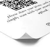 Poster Partage moderne L'amour QR Code Blanc (Coin)
