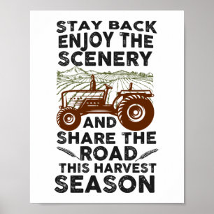 Poster Partager Le Chemin Ce Tracteur De Saison De Récolt