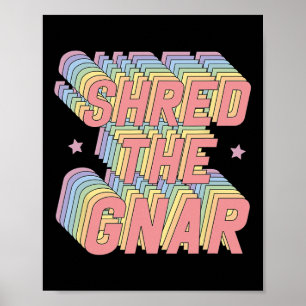 Poster Partager Le Gnar Snowboard Surf Rainbow Pastel