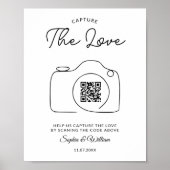 Poster Partagez l'amour code QR scannable photo mariage (Devant)