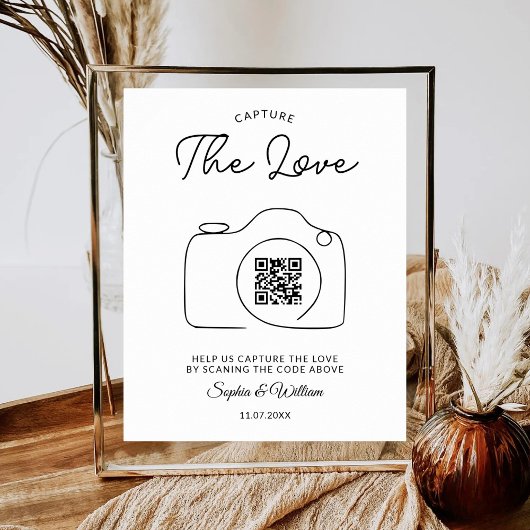 Poster Partagez l'amour code QR scannable photo mariage