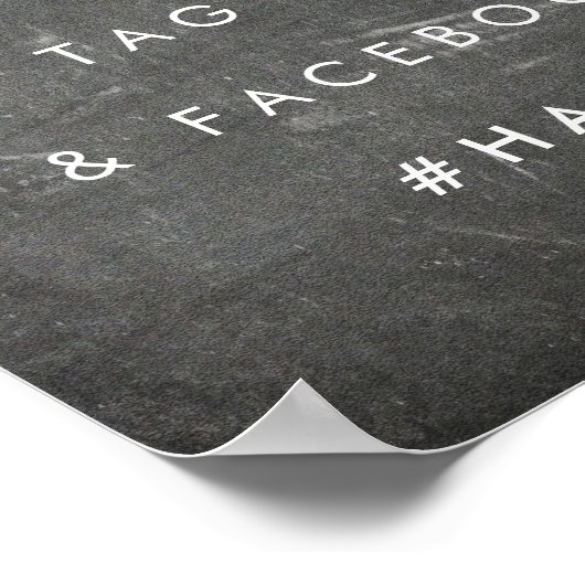 Poster Partagez l'amour | Hashtag Mariage Chalkboard (Coin)