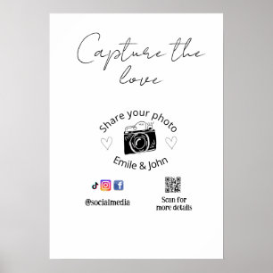 Poster partagez l'amour mariage qr couple amour nom date
