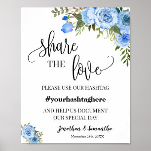 Poster Partagez le hashtag de mariage Love Cérémonie de m