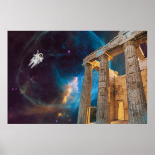 Poster Parthénon Acropole Grèce rencontre l'espace