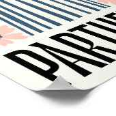 Poster Parthenon Athènes Grèce Voyage abstrait art floral (Coin)