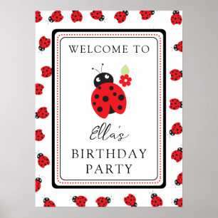Poster Parti Anniversaire de enfant Cutest Little Ladybug
