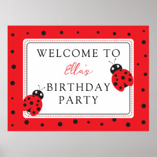 Poster Parti Anniversaire de enfant Cutest Little Ladybug
