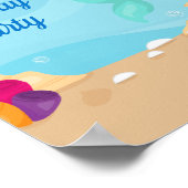 Poster Parti Anniversaire de enfant de la fille de sirène (Coin)