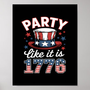 Poster Parti Comme C'Est 1776 4 juillet L'Amérique Indépe