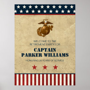 Poster Parti de la retraite du Corps des Marines des État