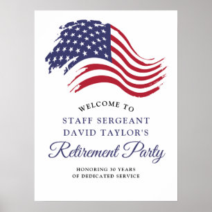 Poster Parti de la retraite patriotique américain Drapeau
