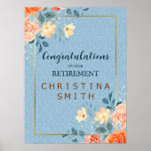 Poster Parti de retraite de l'Elégant Floral Moderne (Devant)