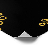 Poster Parti de retraite moderne élégant Floral Or noir (Coin)