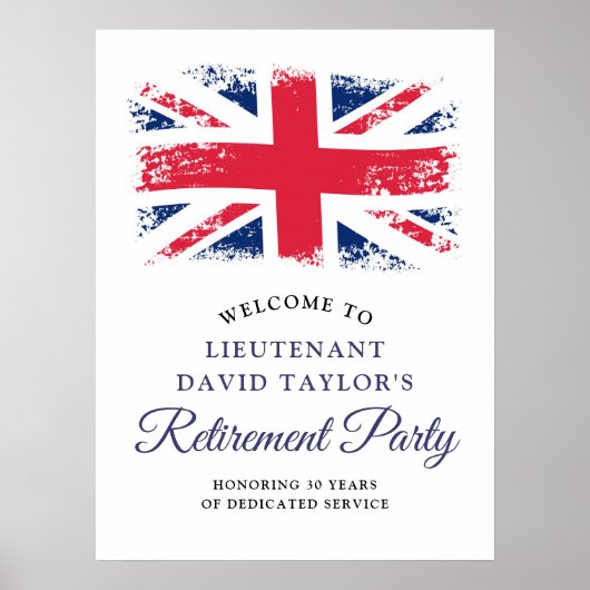 Poster Parti de retraite patriotique britannique du drape (Devant)