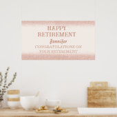Poster Parti de retraite rose Gold Happy (Cuisine)