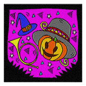 Poster Parti d'Halloween Jack OLantern et Bugle Purple (Devant)