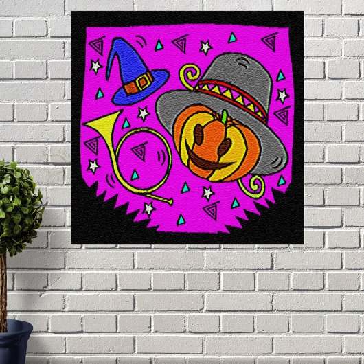 Poster Parti d'Halloween Jack OLantern et Bugle Purple