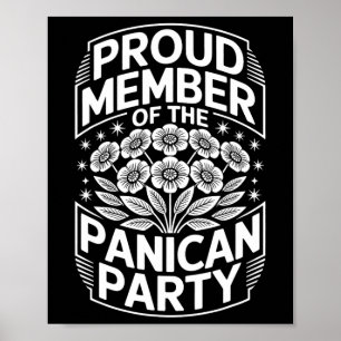Poster Parti panique anti-Trump floral