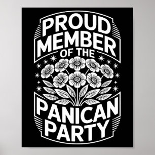 Poster Parti panique anti Trump floral
