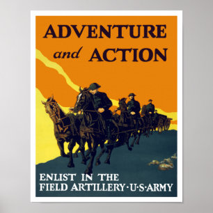 Poster Participer À L'Artillerie De Terrain — WW1 Army