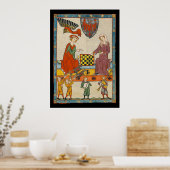Poster Partie d'échecs Codex Manesse XIVe siècle (Cuisine)