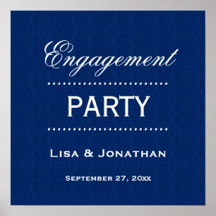 Poster Partie d'engagement Classique Bleu et Blanc A01