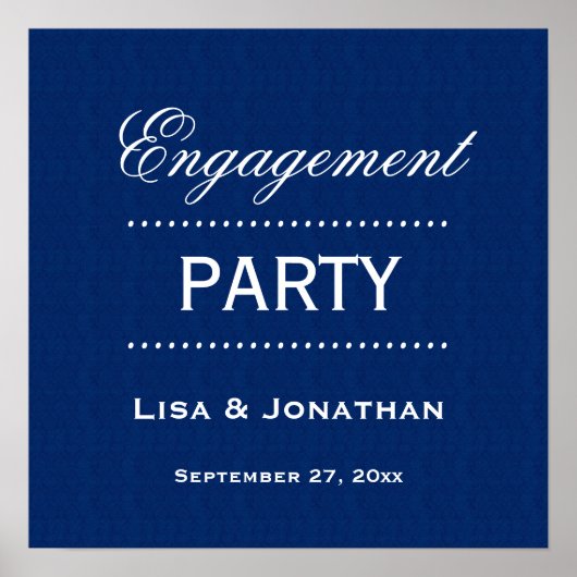 Poster Partie d'engagement Classique Bleu et Blanc A01 (Devant)