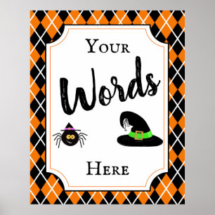 Poster partie halloween créer votre araignée sorcière éff