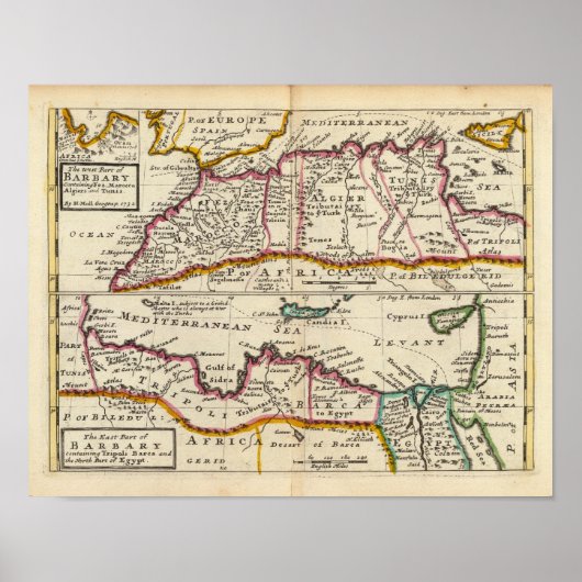 Poster Partie ouest et est de Barbary (Devant)