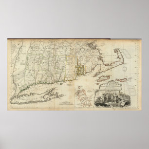 Poster Partie sud des provinces de Massachusetts Bay