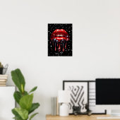 Poster Parties scintillant à gouttes rouges Glam Sparkle (Bureau à domicile)