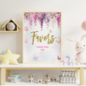 Poster Parties scintillant à la glycine Papillon d'annive