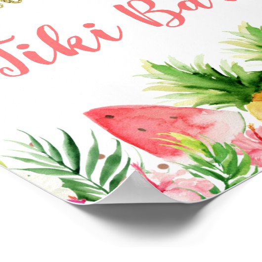Poster Parties scintillant Aloha Floral Fruit Anniversair (Coin)