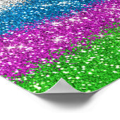 Poster Parties scintillant arc-en-ciel (Coin)