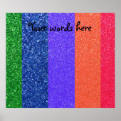 Poster Parties scintillant arc-en-ciel (Devant)