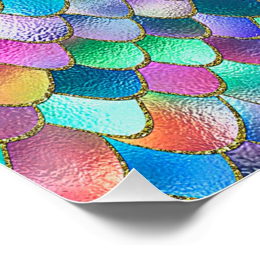 Poster Parties scintillant arc-en-ciel Wonky métal sirène (Coin)