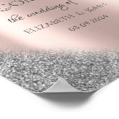 Poster Parties scintillant Argent Ombre Rose Mariage Or (Coin)