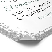 Poster Parties scintillant Argent Verdure Première commun (Coin)