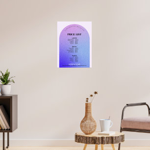 Poster Parties scintillant Beauty Maquillage Salon Menu P