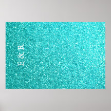 Parties scintillant bleu Aqua avec détails blancs